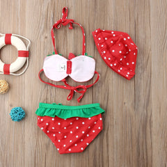 Baby Girl Strawberry Printed Bikini